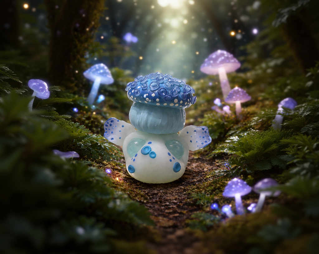 Blue - Handmade Mushroom Creature