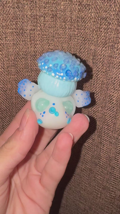 Blue - Handmade Mushroom Creature